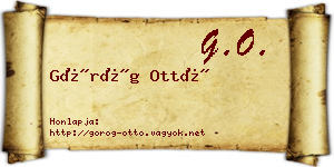 Görög Ottó névjegykártya
